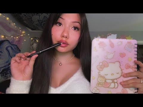 ASMR sweet girl sketches you in class ʚ♡ɞ