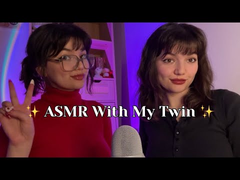 ASMR With My Twin 👯‍♀️( Double Fast Mouth Sounds, Inaudible Whispers, Tapping, More )