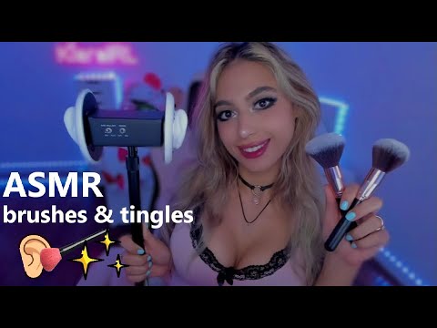 ASMR | 3DIO EAR BRUSHING ~fluffy ear massage & personal ear attention for all of the tingles 👂✨~