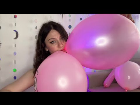 BALLOONS ASMR | Bursting, Scratching and Spit Painting Pink Balloons 🎈