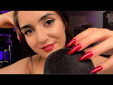 ASMR Slow Mic Scratching w/ Inaudible/Semi Inaudible Whispers ♡