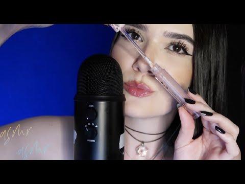 ASMR: UP CLOSE LIPGLOSS APPLICATION + KISSES SOUNDS - Naiane