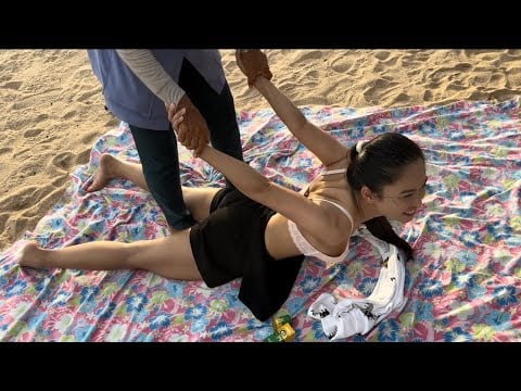 I GOT STRONG THAILAND STREET MASSAGE FULL BODY HEAD & BACK WALKING MASSAGE at Thai beach
