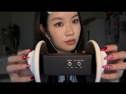 ASMR Pure Tingly 3dio Tapping and Massaging // close whispers