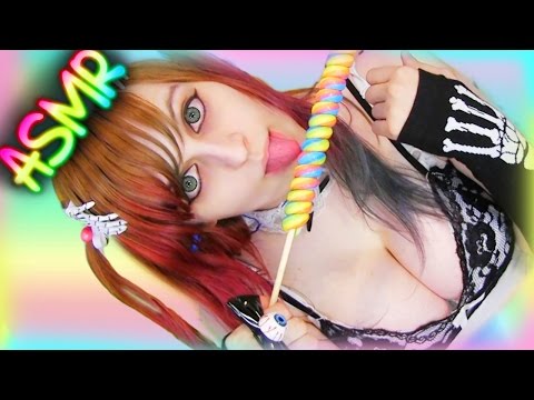 ASMR Lollipop Licking ░ Mouth Sounds ♡ Skeleton Princess, Candy, Food, Eating, Crinkle, Om Nom Nom ♡