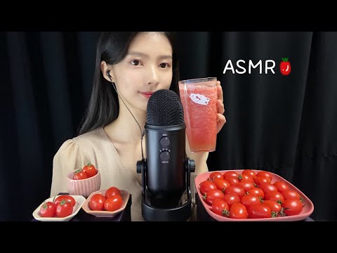 ASMR 메리 크리스마스~!🎄 대추 방울토마토 Hi~!🍅 (수다)/ Cherry Tomato Eating Sounds, Merry Christmas (Talking)