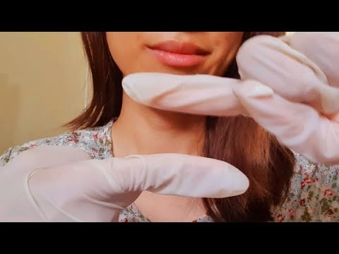 ASMR Hand Sounds With Latex Gloves 🌌 hand movement, clapping, covering camera, cranial nerve exam