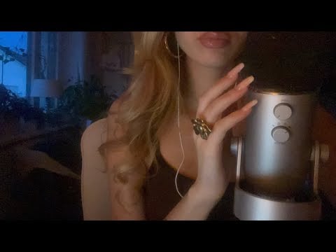 ASMR different mic cover scratching and tapping with semi-inaudible whisper