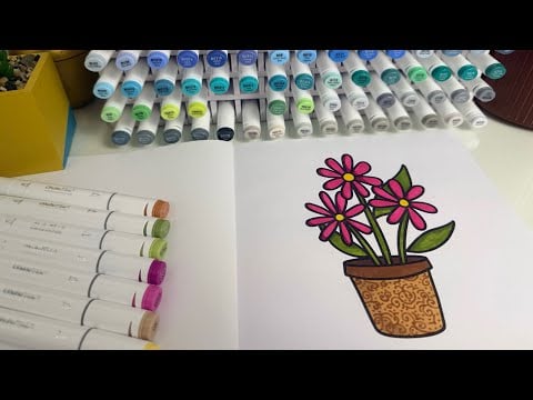 ASMR Cozy Color With Me 🎨 | Ohuhu Marker Sounds (No Talking)