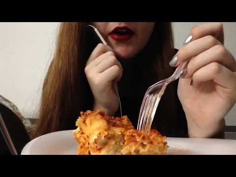 ASMR Eating Lasagna *Exaggerated Eating Sounds*