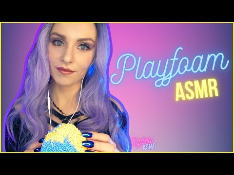 ASMR PLAYFOAM Tingles.Sticky hands,Crunchy slime,Blue Yeti scratching,Satisfying sounds(No talking).