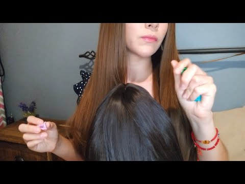 CEPILLO TU CABELLO Y TE DOY UN MASAJE EN LA CABECITA ASMR ❤️