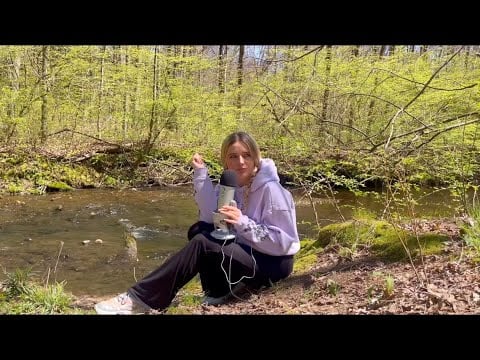 Relaxing ASMR at the riverside🌿(river ambience,affirmations, whispers, sounds of the forest)