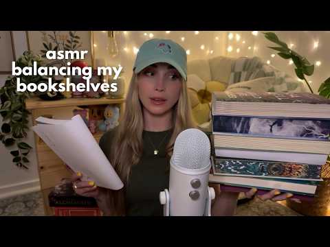 ASMR Balancing My Bookshelves for July 🤗 (whispered, book triggers)