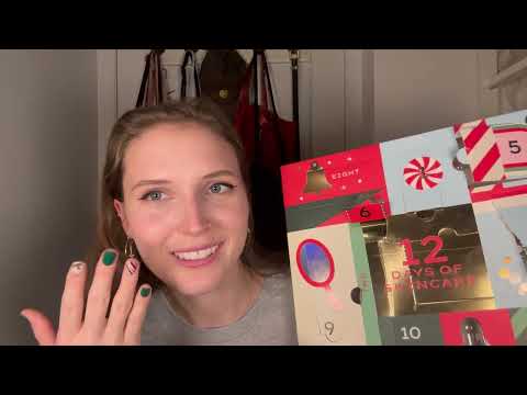 ASMR Day 19 Opening Advent Calendars (soft-spoken, tapping)