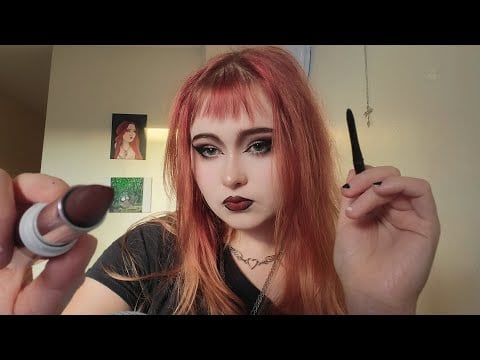 ASMR Goth Girl Does Your Makeup in the School Bathroom (WLW, personal attention, roleplay)