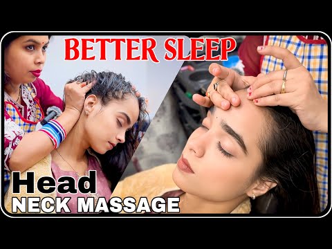 ASMR Head Neck Massage For Better Sleep | Girl Fully Satisfied With Her Massage | Masseuse DoLL