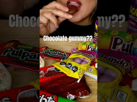Trying chocolate gummy candy #candy #asmr #gummy
