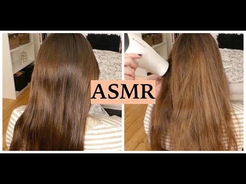 ASMR Brushing, Wetting & Blow Drying My Sister's Hair (Spraying, Tapping And Hair Play Sounds)