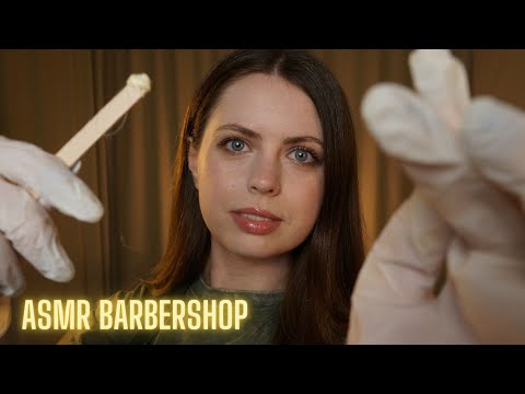 [ASMR] 💈 Barbershop || Eyebrows Waxing and Trimming | Personal attention, Roleplay, Latex gloves