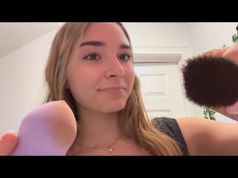 asmr doing your light makeup
