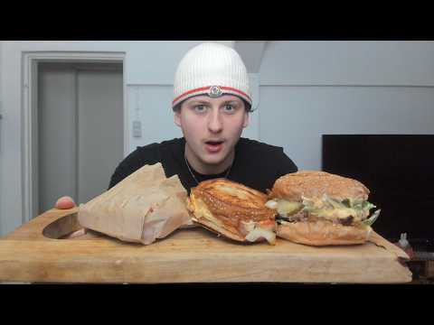 ASMR EATING Five Guys *cheese burger, Cajun style-fries and patty melt*
