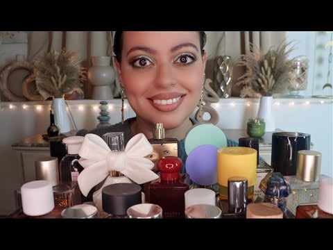 ASMR| PERFUME COLLECTION - Fall Perfume Tray 2023 (glass tapping, lid sounds, liquid sounds)