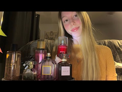 ASMR perfume + fragrance collection 💐 glass tapping, liquid sounds
