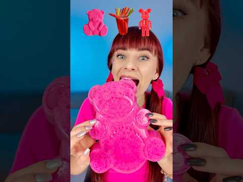 ASMR Giant Gummy Bear, Gummy Ramen, Bearbrick #funny #mukbang