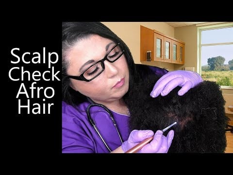 ASMR Scalp Check on Afro/Kinky Hair | Whisper, Scalp Scratching, Gloves, Hair Play | Medical RP