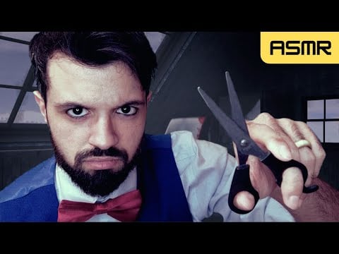 Barbero asesino (corte de pelo y afeitado) 💈 | ASMR roleplay barberia haircut, hey joe barba