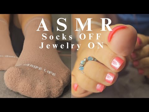ASMR | Socks off jewelry on | GRWM | toe jewelry