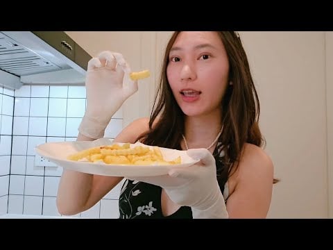 ASMR LATEX GLOVES French Fries Day 🍟 [ NO TALKING ] - RAINIE ASMR