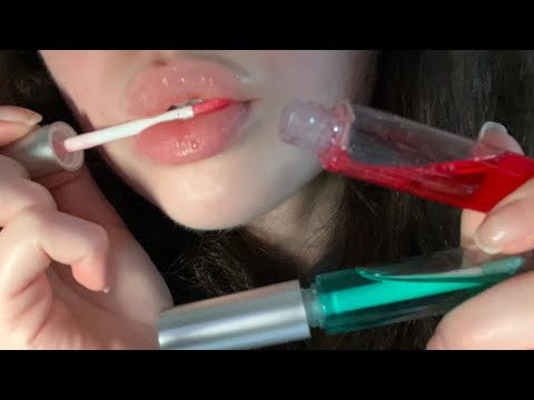 Insane Edible Lip Gloss, Gibberish, Lip Smacking and Mouth Sounds ASMR 👄 (fast, close up)