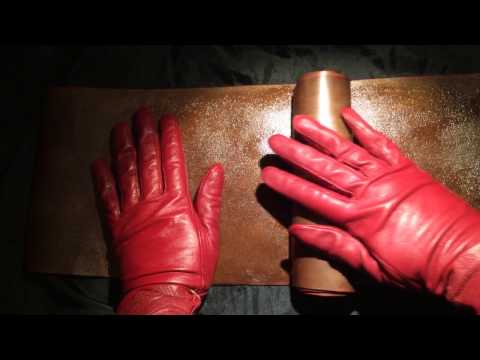 LEATHER❕ Leather Gloves*＜ brushing and waxing leather ＞* [[ASMR]]