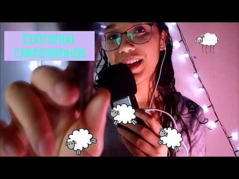 ASMR CONTANDO CARNEIRINHOS PARA VOCÊ DORMIR + PINCEL NA TELA