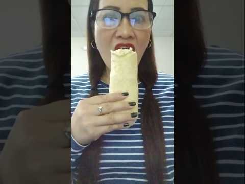 CHICKEN BURRITO BIG BITE #everyone #mukbang #shortsfeed #food #challenge #burrito #crazylady