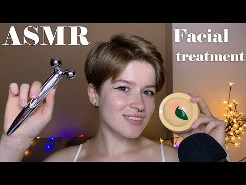 АСМР позабочусь о твоем личике 🍑 Уход за кожей, массаж лица✨/ ASMR skincare routine 🍑 Face massage ✨