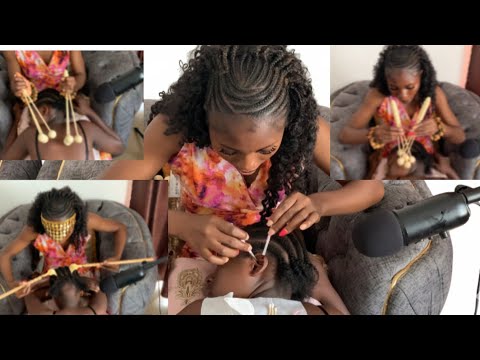 ASMR ear eating and licking, ear cleaning and back scratching very satisfying for sleep and relaxing
