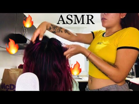 🤤🔥ASMR EN ESPAÑOL| MASAJE CRANEAL A MI HERMANA🤤🔥