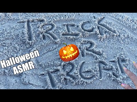 Halloween ASMR at The Beach! Sand Tracing, Trigger Words, Mouth Sounds, Wave Sounds! (LOFI ASMR)