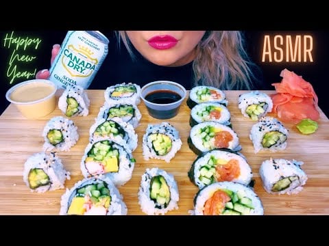 ASMR SUSHI PLATTER MUKBANG EATING SOUNDS | Mandy Foods ASMR