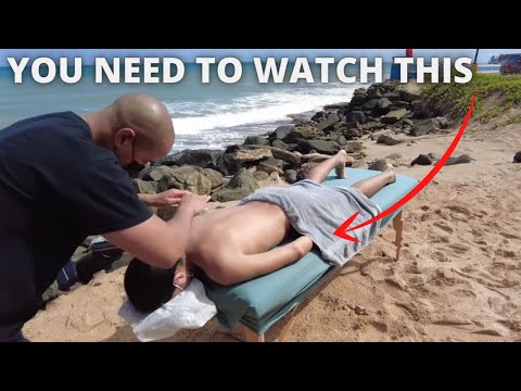 [ASMR] Full Body Massage on the Beach | Relaxing Ocean Spa Session | No Talking
