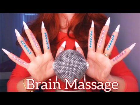 ASMR BRAIN MASSAGE 🔥Mic Scratching with Gems on the Fingers, Mic Tapping, Mic Brushing, Bubble Wrap