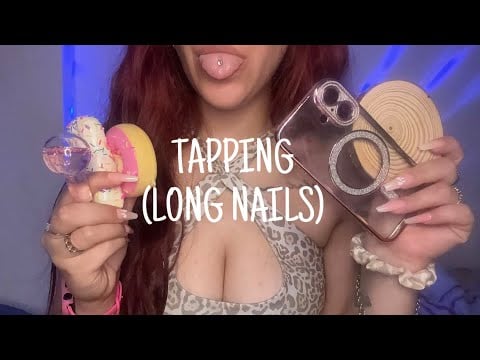 ASMR TAPPING WHIT LONG NAILS (water sounds, wood sounds, plastic sounds)