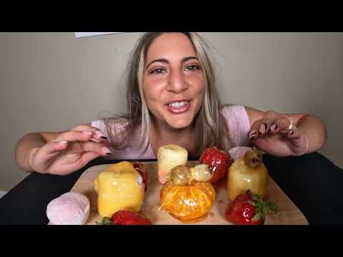 ASMR CANDIED FRUITS *TANGHULU MARSHMALLOW, GRAPE, STRAWBERRY* MOCHI ICE CREAM MUKBANG 먹방