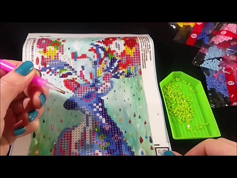 ASMR Diamond Stitch Craft With Layered Rubber Sounds (Part 1.)
