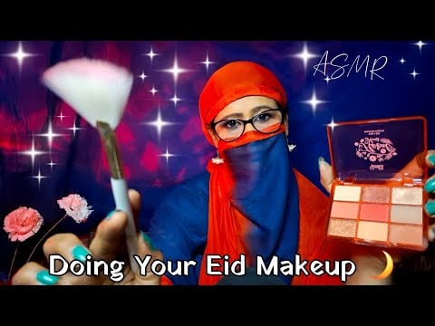 Bengali ASMR Eid Festival Makeup + Hair style  ✨ Soft Spoken Relaxing Glam Look for Eid Night