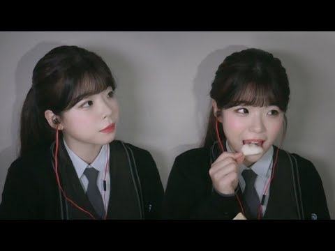 [한국어ASMR] 선생님 몰래 짝꿍이랑 간식먹기 롤플레이│젤리,과자,계란 이팅사운드│School class roleplay│jelly, snack, eggs eating sound