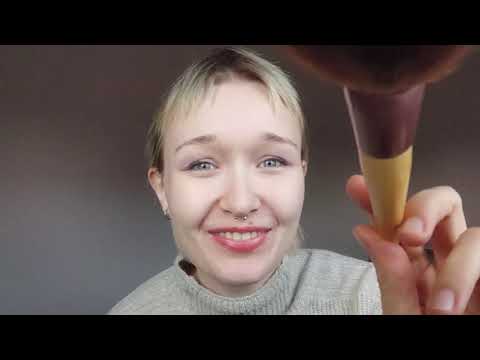 ASMR brushing your face ♡ hello back!